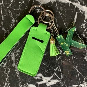 Light Green keychain set K initial